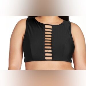 Time and Tru Black Lattice Bikini Top! NWT!